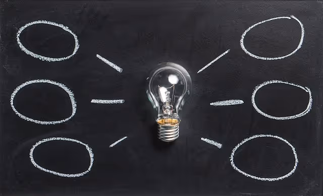 Ideas de negocios saliendo de un foco