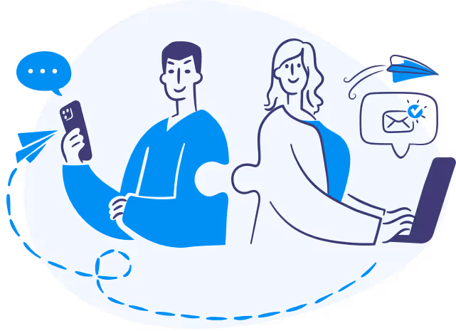 Personas recibiendo correos electrónicos